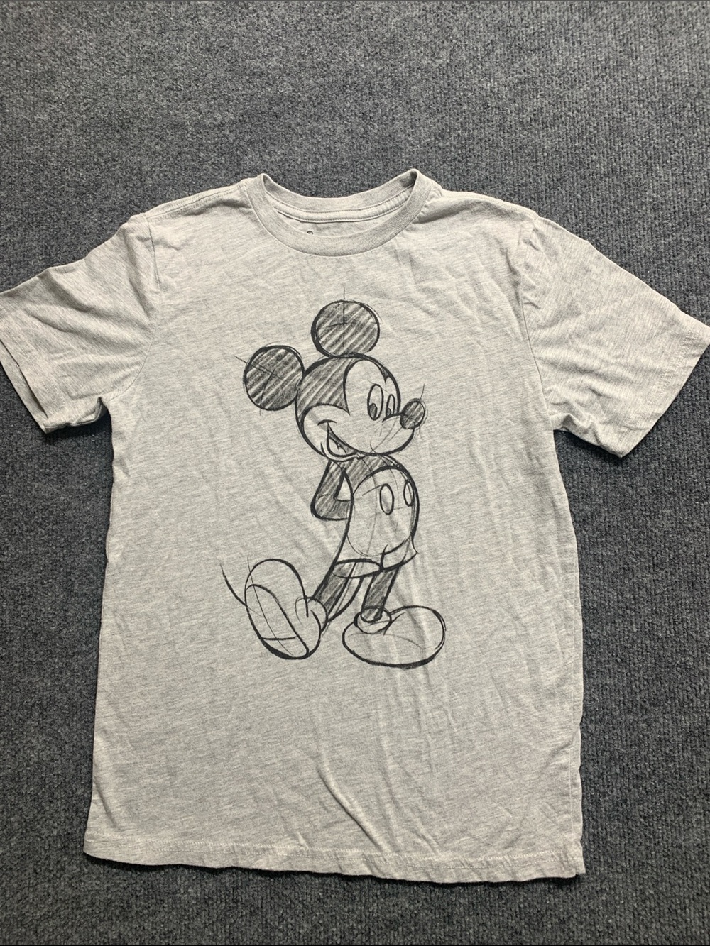 Disney Gray Sketch Mickey Short Sleeve Tee